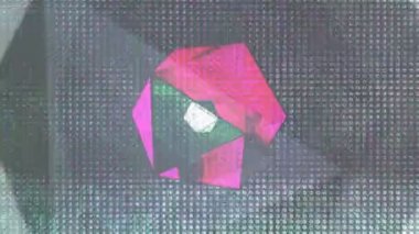 Soyut arka plan dönen geometrik şekil 1 A bilgisayar animasyon birden fazla, döndürme, düzensiz, renkli geometrik şekiller bir arıza arka planda oluşturulan