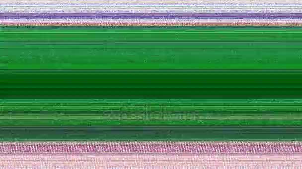 Lignes horizontales multicolores avec statique 11 Une animation abstraite générée par ordinateur de lignes horizontales multicolores et statique TV                                                                                                 