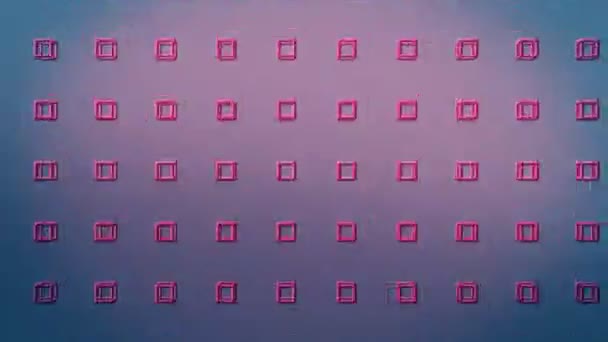 Компьютер Создал Анимацию Фоне Быстро Скользящих Геометрических Квадратов Кубиков — стоковое видео