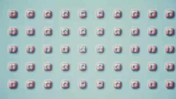 Flashing Squares Computer Generated Animation Abstract Background Fast Flickering Geometric — Stock Video