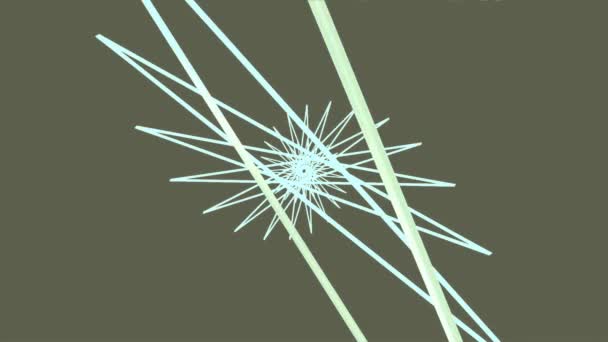 Abstraktní Pozadí Rotující Hvězdy Geometrický Tvar Počítač Vytvořený Animace Abstrakt — Stock video