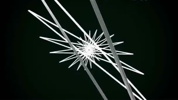 抽象的な背景の回転星幾何学的な図形 コンピューター生成抽象星のパターンの幾何学的図形の回転のアニメーション — ストック動画