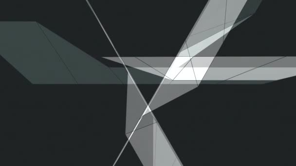 Компьютерная Анимация Геометрических Треугольных Фигур Линий Потоке Движения Тоннеля — стоковое видео