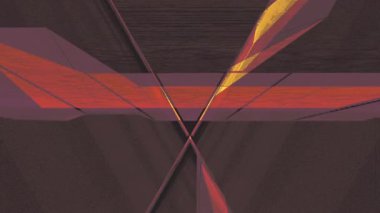 Akan bir tünel hareketindeki geometrik üçgen şekillerin ve çizgilerin bilgisayar tarafından oluşturulan animasyonu