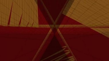 Akan bir tünel hareketindeki geometrik üçgen şekillerin ve çizgilerin bilgisayar tarafından oluşturulan animasyonu