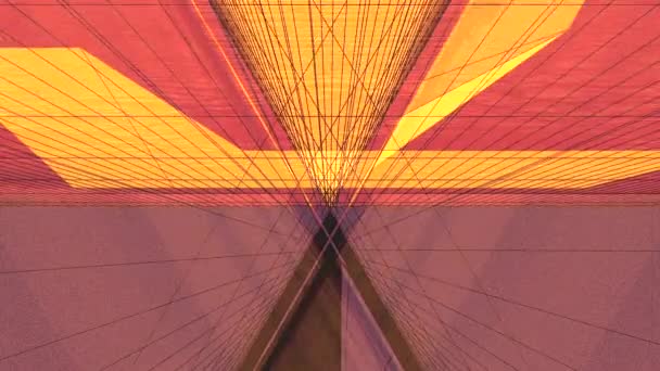 Комп Ютерна Анімація Геометричних Трикутних Форм Ліній Русі Тунелю Рухається — стокове відео