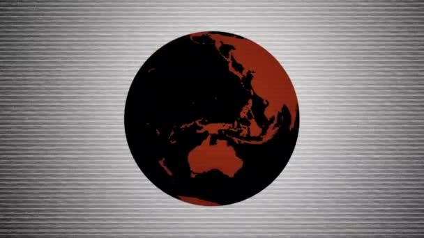 Ein Computer Generierte Animation Einer Stilisierten Rotierenden Erde Auf Einem — Stockvideo