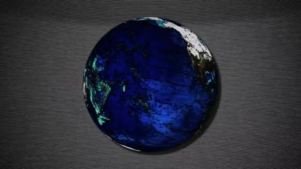 Ein Computer Generierte Animation Einer Stilisierten Rotierenden Erde Auf Einem — Stockvideo