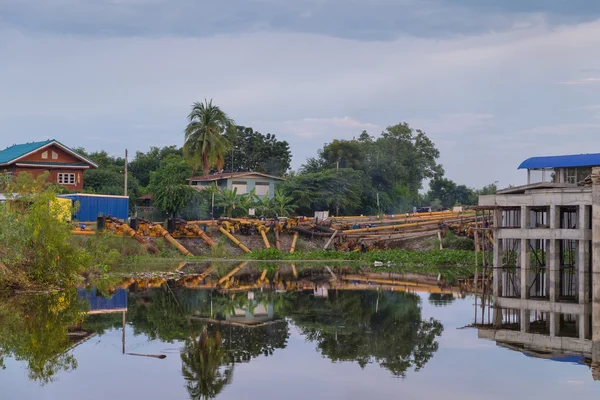 Pumping flood protection — Stockfoto