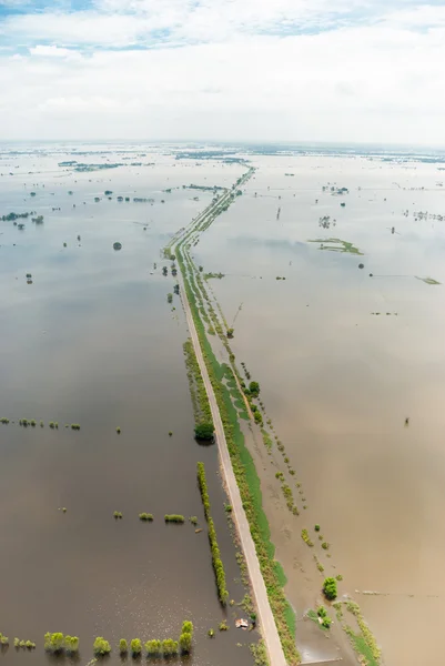 Tailandia inundaciones, desastres naturales, fotografía aérea — Foto de Stock