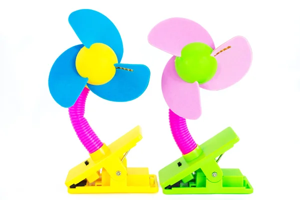 Plastová hračka ventilátor na bílém pozadí — Stock fotografie