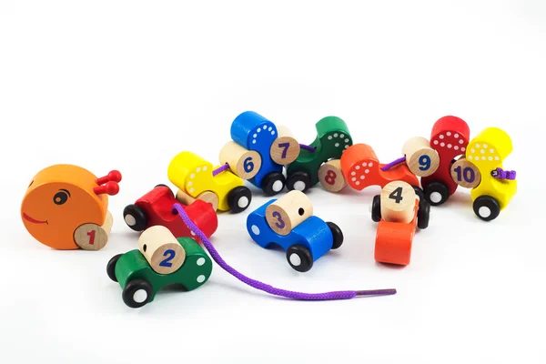 Worms train, Children toy for brain, Brain development, Skills Preschool — Stock Photo, Image