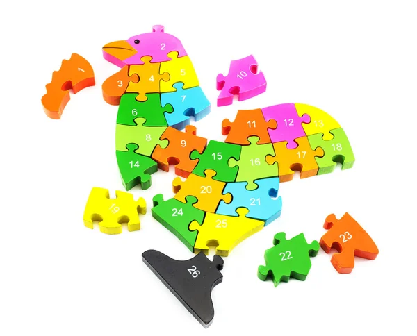 Holzpuzzles für Kinder, Trainingsentwicklung, — Stockfoto