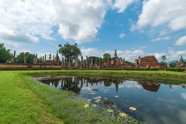 Cena no parque histórico de sukhothai Tailândia Reino antigo do passado da Tailândia — Fotografia de Stock
