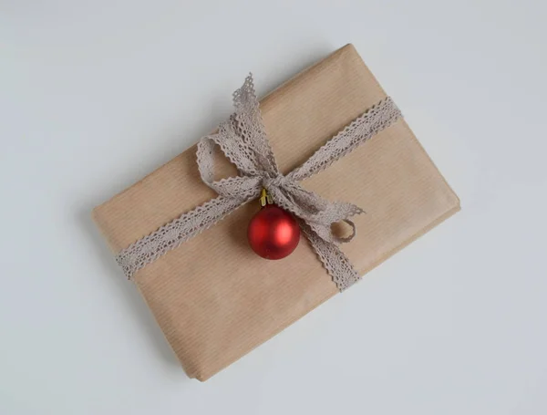 Vánoční dekorace s krabičce — Stock fotografie