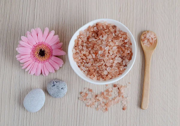 Natural ingredients for homemade body salt scrub — Stock Photo, Image