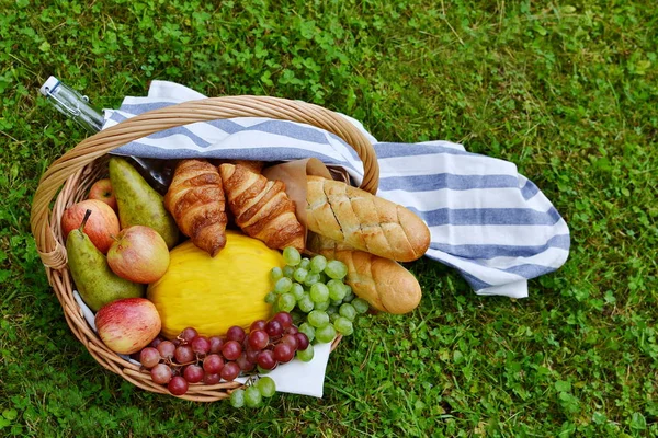 Basket with Food Fruit Bakery Picnic