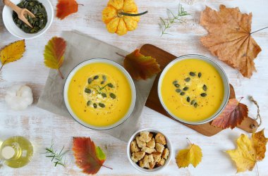 Croutons kabak krem çorba 