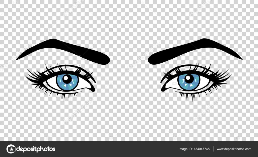 Download Vector blue female eyes with long lashes and make up ...