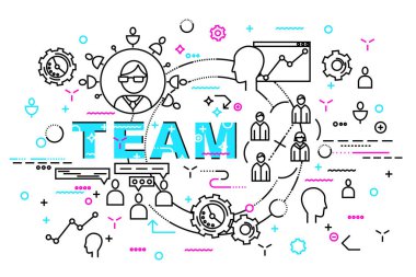 Stil düz, ince sanat tasarım hat. Küme uygulama geliştirme, web sitesi kodlama, bilgi ve mobil teknolojiler simgeler öğeleri vektör. Modern kavram vektörler koleksiyonu. Çözümleri