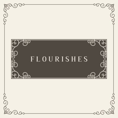 Kraliyet Logo tasarım şablonu vektör dekorasyon, kaligrafi zarif süsleme Çerçeve çizgileri gelişir. Lüks için iyi