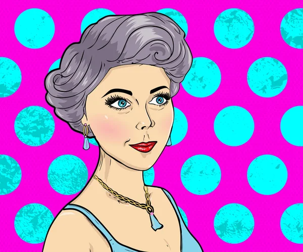 Women Comic Books style on pink Background (en inglés). Chica portada de revista. Supermodelo vectorial. Ilustración Pop Art — Vector de stock