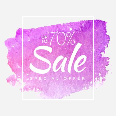 Sulu Boya Özel Fırsat, Super satışı el ilanı, afiş, Poster, kitapçık, kadar 70 Off kaydetme, vektör çizim soyut boya darbe ile
