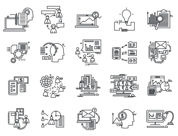 Набір піктограм тонкої лінії. Елементи бізнесу для веб-сайтів, банерів, інфографічних ілюстрацій. Проста колекція лінійних піктограм. Пакет концепцій логотипу для модних дизайнів. преміум якості Pictogram Pack — стоковий вектор