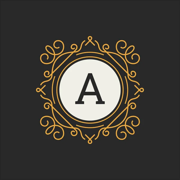 Modelo de vetor Logo de luxo para Restaurante, Royalty, Boutique, Café, Hotel, Heráldico, Jóias, Moda. Carta monograma floral — Vetor de Stock