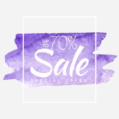 Sulu Boya Özel Fırsat, Super satışı el ilanı, afiş, Poster, kitapçık, kadar 70 Off kaydetme, vektör çizim soyut boya darbe ile