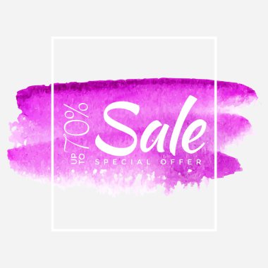 Sulu Boya Özel Fırsat, Super satışı el ilanı, afiş, Poster, kitapçık, kadar 70 Off kaydetme, vektör çizim soyut boya darbe ile