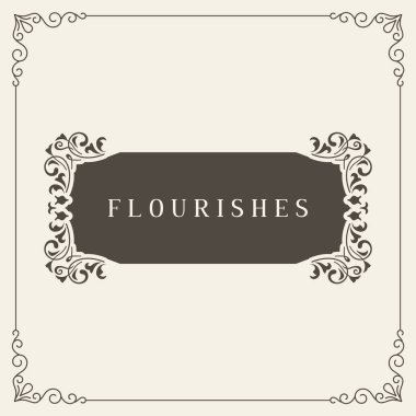 Kraliyet Logo tasarım şablonu vektör dekorasyon, kaligrafi zarif süsleme Çerçeve çizgileri gelişir. Lüks için iyi