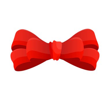 Kırmızı yay. Beyaz arka plan üzerinde vektör çizim. Dekorasyon hediyeler, selamlar, tatil, vb kullanmak olabilir.