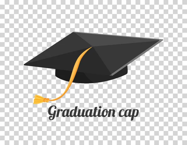 Graduation cap or hat vector illustration in the flat style. Academic cap. — Stock Vector