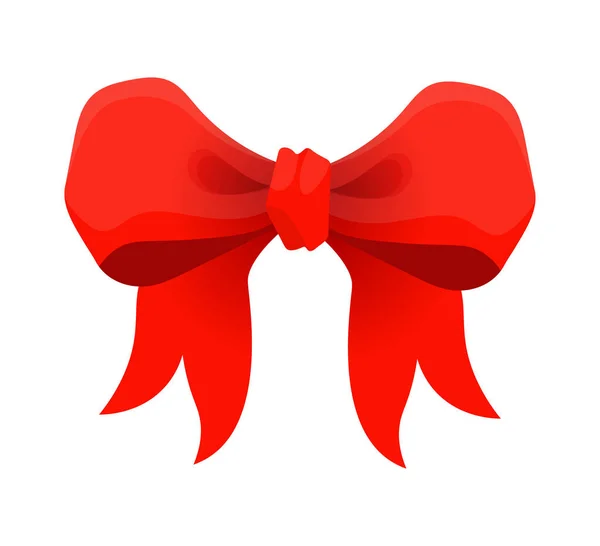 Un lazo rojo. Ilustración vectorial sobre fondo blanco. Puede ser utilizado para regalos de decoración, saludos, vacaciones, etc. . — Vector de stock