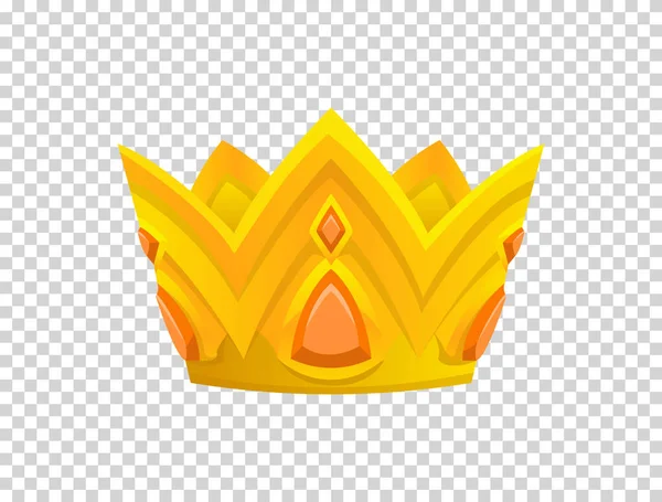 Gold crown icon. Crown awards for winners, champions, leadership. Vector isolated element for logo, label, game, hotel, an app design. Royal king, queen, princess crown. — Stock Vector