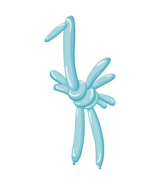 Hayvan devekuşu balonları. Beyaz arka planda izole edilmiş mutlu çocuklar için vektör balon hayvanları. Parti illüstrasyonu için oyuncak balon.