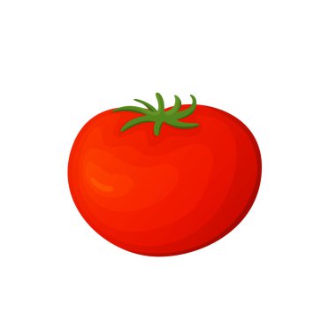 Domates taze sebze vektörü konsepti. Sağlıklı beslenme tarzı düz çizim. Lokanta menüsünde, yemek pişirme kitaplarında ve organik tarım etiketlerinde kullanılabilir.