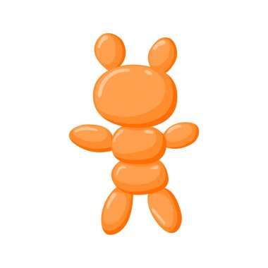 Hayvan balonları. Beyaz arka planda izole edilmiş mutlu çocuklar için vektör balon hayvanları. Parti illüstrasyonu için oyuncak balon.