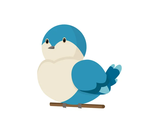 Mignon petit oiseau coloré isolé sur fond blanc. Moineau domestique commun. Petit oiseau dans le style de dessin animé mignon. Illustration de clip art vectoriel isolé. Superbe vecteur féerique wren oiseau Illustration — Image vectorielle