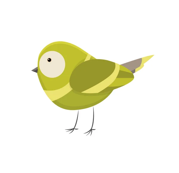 Leuke kleine kleurrijke vogel geïsoleerd op witte achtergrond. Een huismus. Kleine vogel in leuke tekenfilmstijl. Geïsoleerde vector clip art illustratie. Vogel prachtige elfen vector illustratie — Stockvector