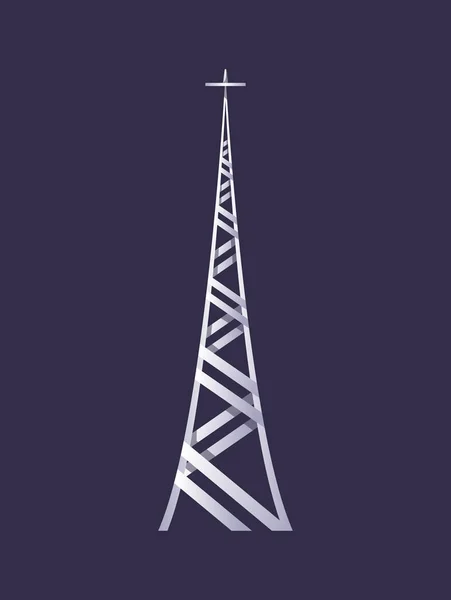 無線塔だテレビラジオネットワーク通信衛星アンテナ信号ベクトル写真。通信塔だセルラー放送テレビ無線アンテナ衛星建設 — ストックベクタ