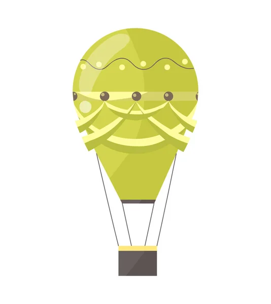 Platte illustratie van heteluchtballon. Cartoon vliegen entertainment festival ballon buiten. Reizen, lucht vervoer illustratie — Stockvector