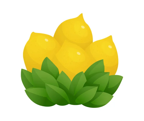 Illustration vectorielle de tranche de citron sur fond blanc. Icône citron aigre frais. Conception de logo — Image vectorielle