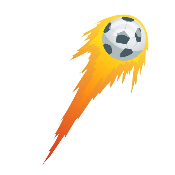 Voetbal of voetbal ballen met bewegingssporen in zwart-wit voor sportieve emblemen, logo ontwerp. Verzameling van voetbal ballen met gebogen kleur bewegingsroutes vector illustraties — Stockvector