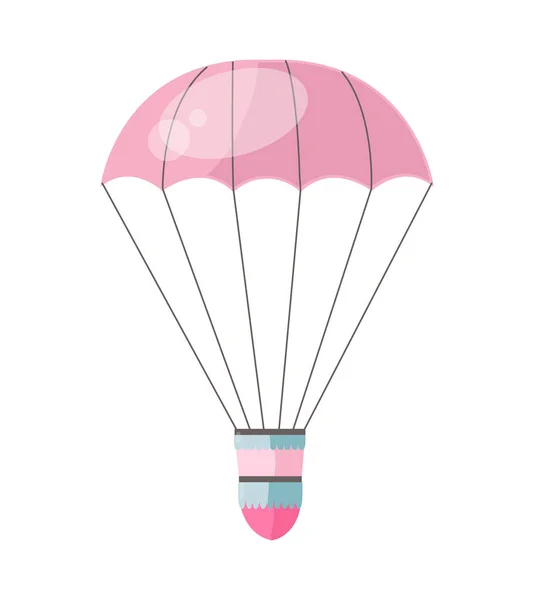 Platt illustration av varmluftsballong. Romantisk tecknad färgglada flygande underhållning festival ballonger utomhus. Resor, sky transport illustration — Stock vektor