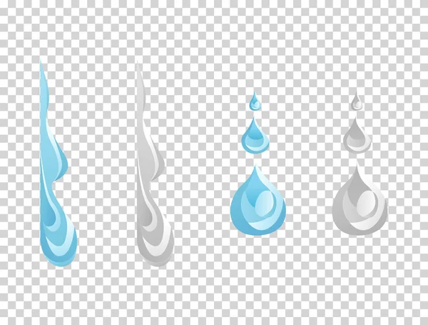 Water And Drop Icon - Blue wave and water splashe, wavy symbol of nature in motion vector Illustrations. — ストックベクタ
