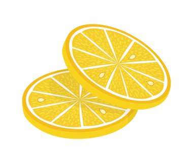 Beyaz arka planda limon dilimi vektör çizimi. Taze ekşi limon ikonu. Logo tasarımı