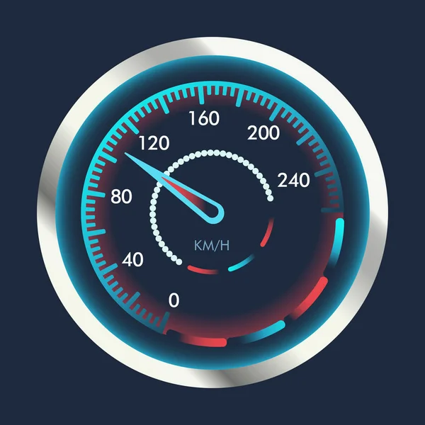 ダッシュボード用の独立した速度計。速度および将来の速度計、車両パネル用の矢印またはポインタを備えた技術ゲージ、ウェブダウンロード速度サインを測定するためのデバイス — ストックベクタ