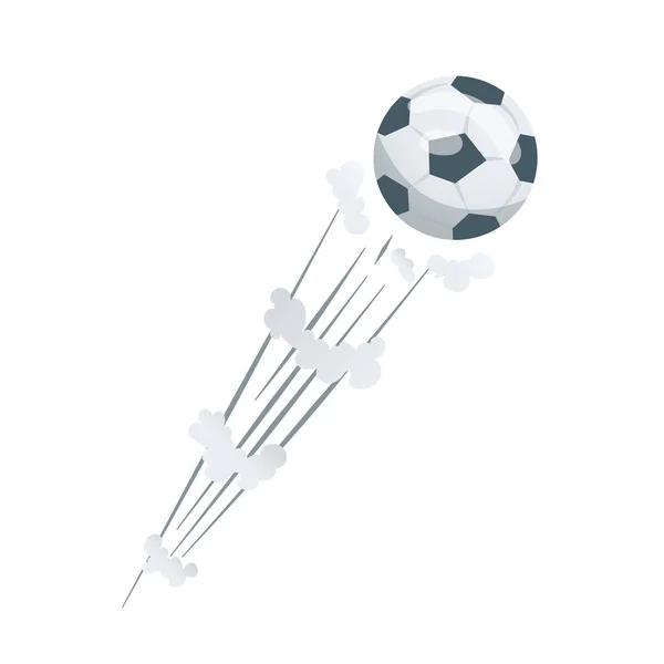 Balles de football ou de soccer avec pistes de mouvement en noir et blanc pour emblèmes sportifs, logo design. Collection de ballons de football avec des illustrations vectorielles de sentiers de mouvement de couleur incurvée — Image vectorielle